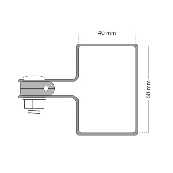 INITIAL Stolpklämma 60x40 - GRAFIT för staketpaneler_MGF