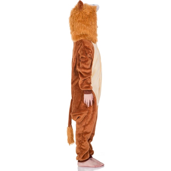 Barn unisex jumpsuits, 2023 kostyme dyreonesie nattkjole pyjamas hettegenser cosplay kigurum nattøy jul Halloween Lejon 140