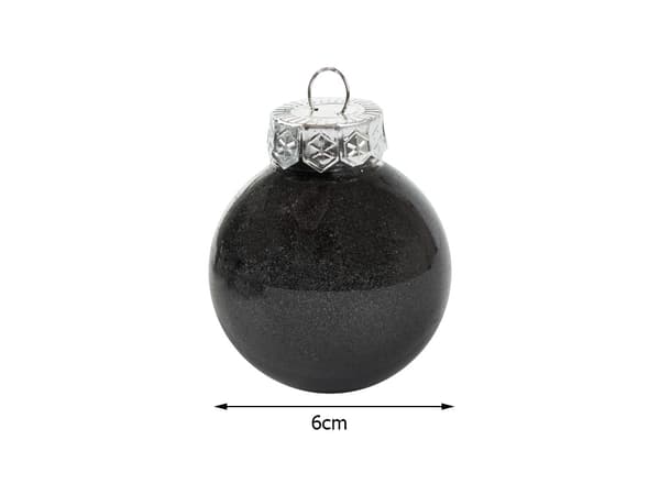 24-pak julekugler - Sort & Hvid - 6 cm_MGF