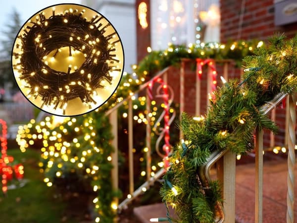 Julebelysning 500 LED - Varmhvit innendørsgran, 7 program_MGF