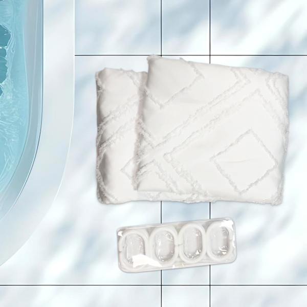 Duschdraperi vattentät badrum duschdraperi Vit M White M