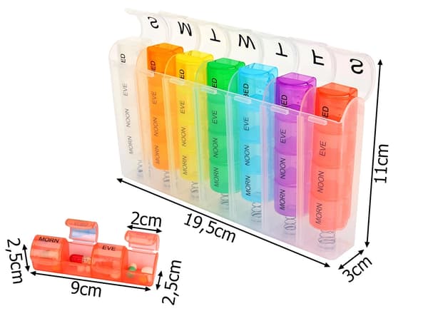 Dosett / Medicinboks - Medicin Opbevaring - 4 tidspunkter per dag_MGF