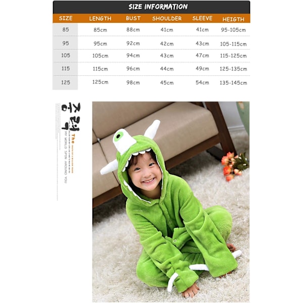 Barn unisex jumpsuits, 2023 kostyme dyreonesie nattkjole pyjamas hettegenser cosplay kigurum nattøy jul Halloween monocular 140