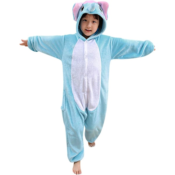 Barn/Unisex Fancy Dress Dyre Kostyme Onesie Pyjamas Jumpsuit Cosplay Kigurumi Jul Halloween Fancy Dress Elefant 140