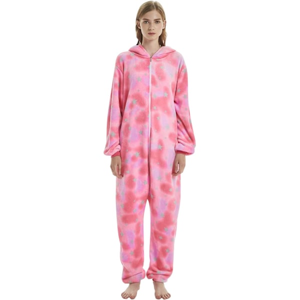 Voksen Unisex Jumpsuits Kostume Dyrekostume Dragt Kick Suit Natkjole Pyjamas Hætte Natbeklædning Cosplay Tegneserie Kigurumi Karneval Jul Halloween A-rosa enhörning S