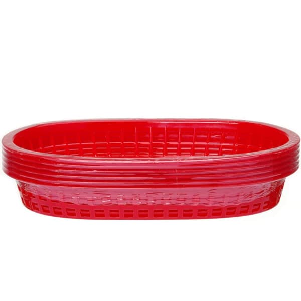 Soikea punainen leipäkori, 6 kpl - Hendi 426319_MGF