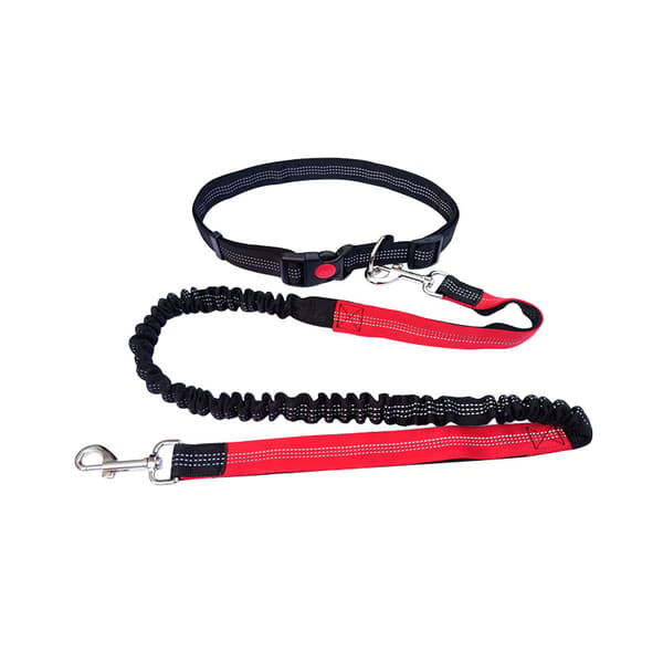 Løbebælte Bungee Håndfri Kæledyrshund Snor Joggingline Stærk klemme Elastisk jogging Red_MGF Red