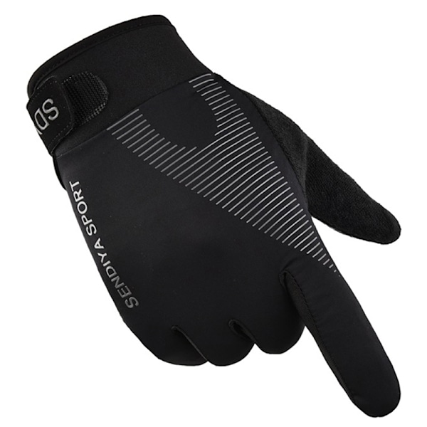 Herre Sykkelhansker Hel Finger Touch Motorsykkel Sykkel Mtb Bi Svart Sort Black M