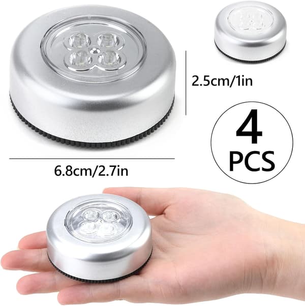 4-pack touch-aktiverade LED-trycklampor, trådlösa touch-nattlampor, batteridrivna trycklampor, underskåpsbelysning