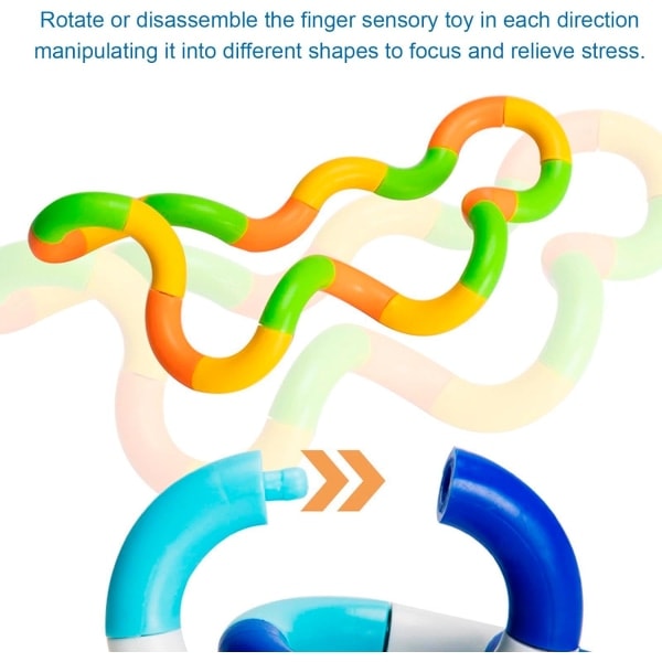 5 kpl Tangle-kiertelylelu Kiertelylelu Käärmelelut Paineenpurkaja Stressilievitys Hiljainen Lapsille ja Aikuisten