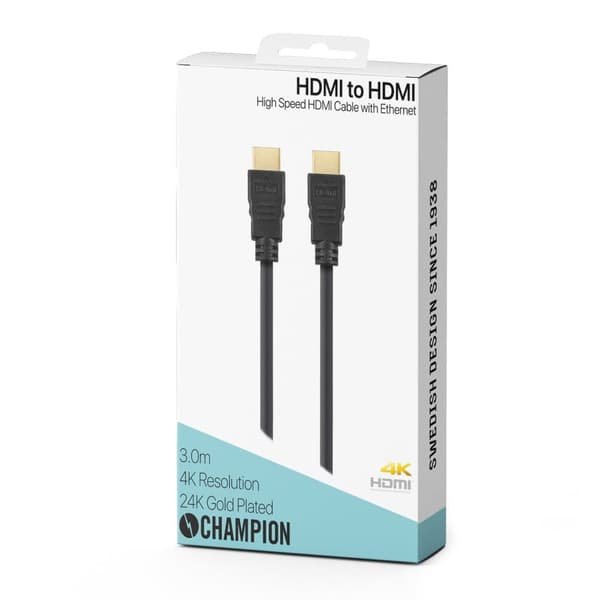 HDMI-kabel Ha-Ha Sort 3.0m