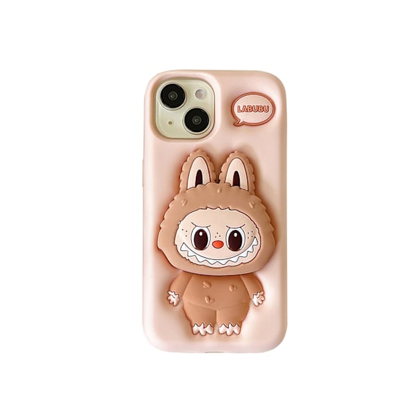 Passar iPhone XS till iPhone 16 roligt mobilskal, tecknad labubu för kvinnor och flickor, beige Beige iphone7plus/8plus