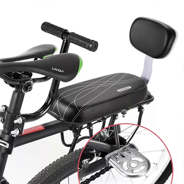 Premium Sadel med Ryglæn | Børnesæde Sæt | MTB Bagagebærer | Komfortabel & Sikker A Set