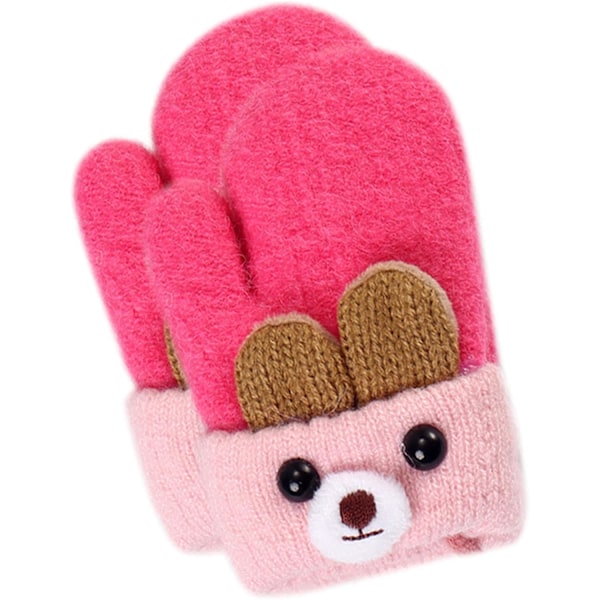 Toddler Magic Stretch Mittens, Cute Animal Baby Gloves for Winter Warmth