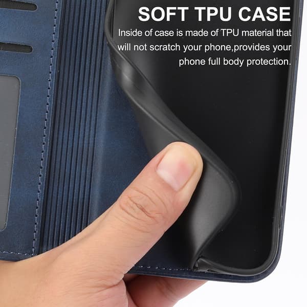 Kompatibelt med iPhone 12 Skal, Läderplånboksfodral med Rem - Perfekt Blå_MGF Blue