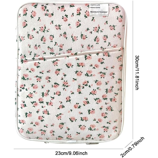 11/13 Tommers Blomster Laptop Bæreveske Støtsikker Tablettveske Laptop Bag Myk Beskyttende Veske for Laptop Rosa-10-11 Tommer Pink-10-11 Inch