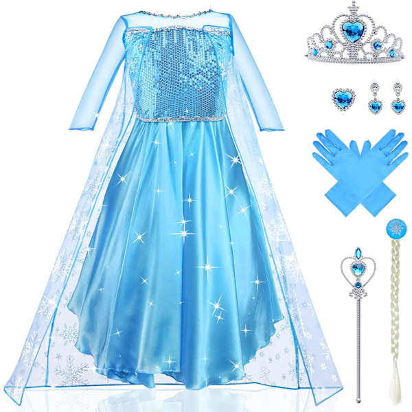 Princess Costume Dress with 6 Accessories, Dress-Up for Parties and Halloween