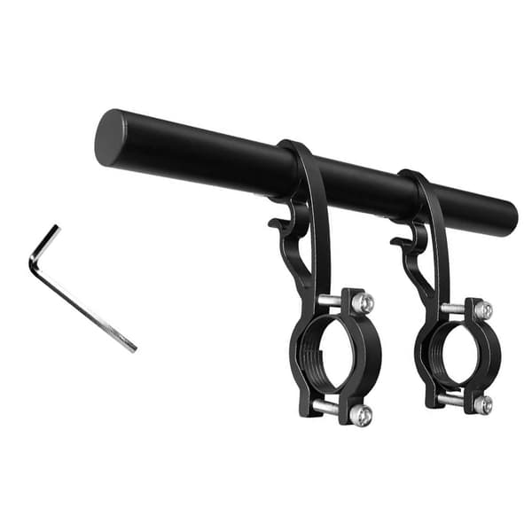 Cykelstyrforlænger, multifunktionel aluminiumslegeringsholder Sort + Sort Black + Black