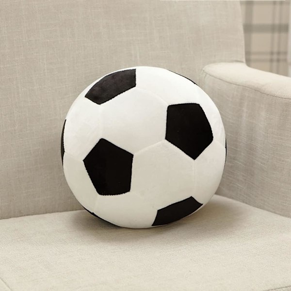 LICHENGTAI 22cm Plussfotball, Myk Stoffdyre, Sportsgave til Barn Black 30 CM