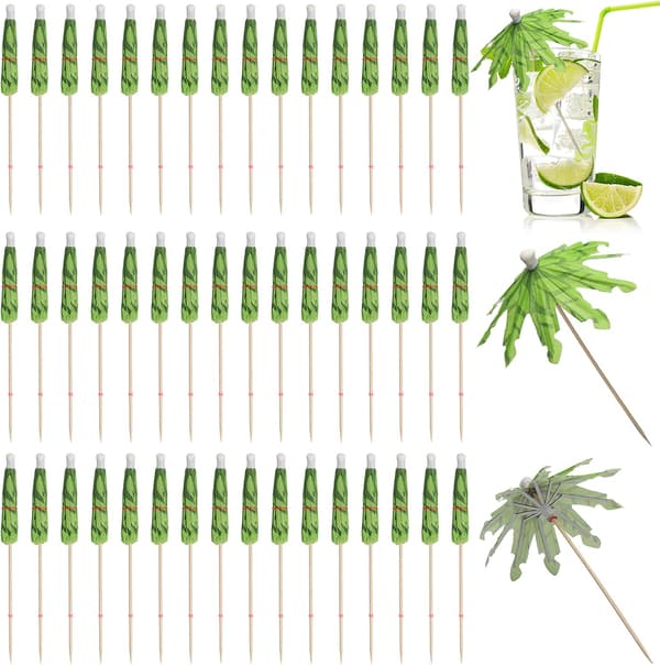 100 stykker cocktailparaplyer - palmetræ - drinkdekoration