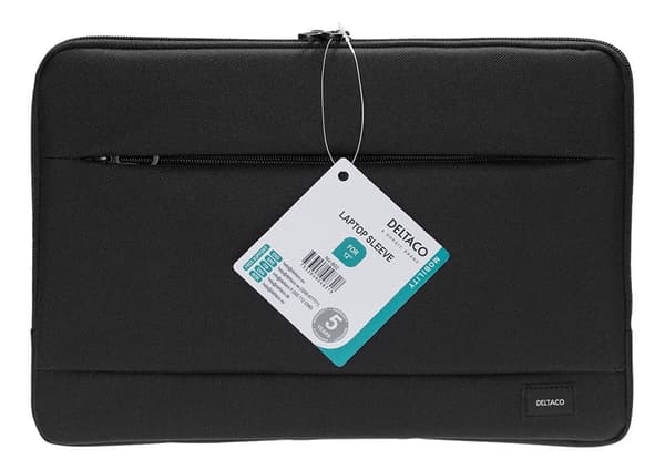 Laptopveske, for laptoper opptil 12 tommer, polyester, svart