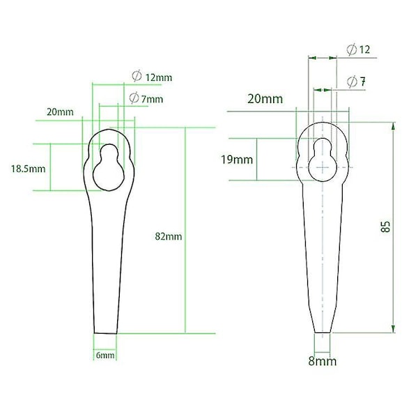 2 Metalliterää Stihl Polycut 2-2 -ruohotrimmereihin - Tyyppi B