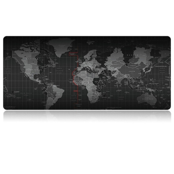 Musematte Stor - Gaming - 70x30cm - Verdenskart_MGF Black