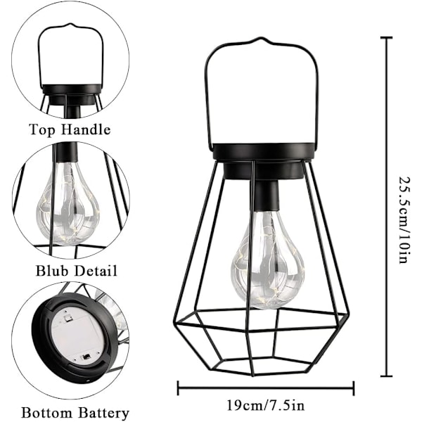 Batteridrevet Bordlampe i Diamantform - 21 cm Trådløs Accentbelysning Diamantform