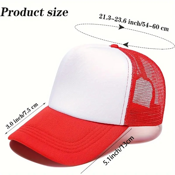 10 kpl Sublimointi Mesh Baseballlippis - Unisex Trucker-lippis Miehille ja Naisille - Kevyt ja Hengittävä