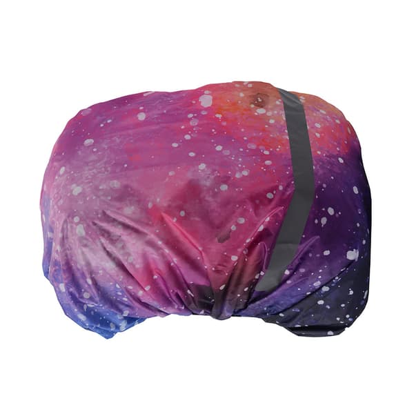 Waterproof backpack cover with reflective strip Pink starry sky M M