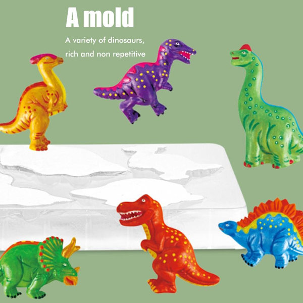 Luminous Dinosaurie Målningsset med Dinosaurieformad Gipsplatta Kylskåpsmagnet Konst och Hantverk Set DIY Leksaker Present till Barn Pojkar Flickor 0.7
