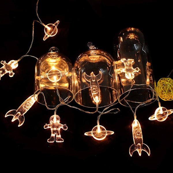 3 meter 20 LED LED-ljusslinga astronaut rymdskepp hängen semesterfest ljusslingor yttre rymden rumsdekor för barnrum 0.3