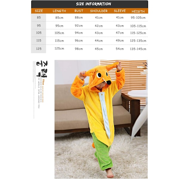 Barn/Unisex Fancy Dress Djurdräkt Onesie Pyjamas Jumpsuit Cosplay Kigurumi Jul Halloween Maskerad Rävröd 130