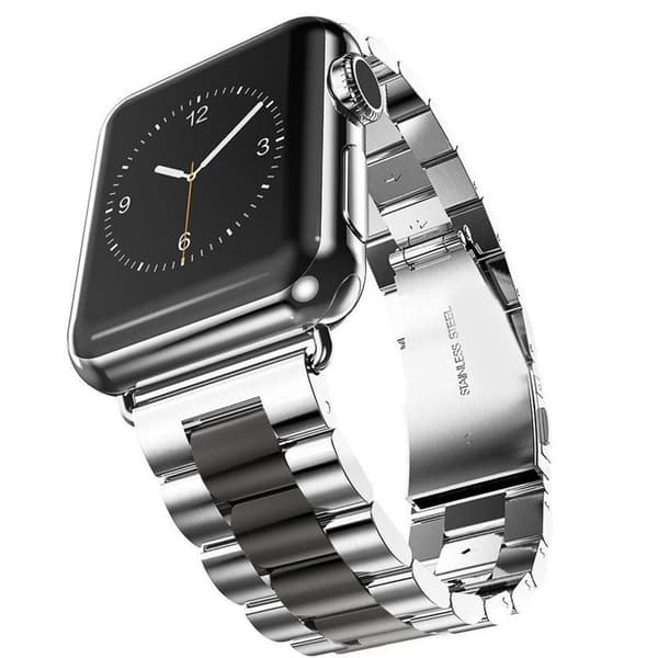 Apple Watch 44mm (4) - Elegant Lenke i Rustfritt Stål Rosa
