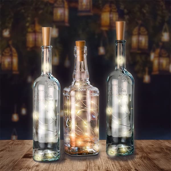 10x valosarja pulloihin 20 LEDillä Brun, Silver