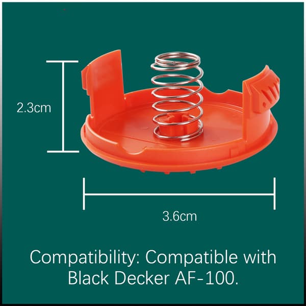 Trimmerspole med lokk og fjær for trådtrimmer Black Decker AF-100
