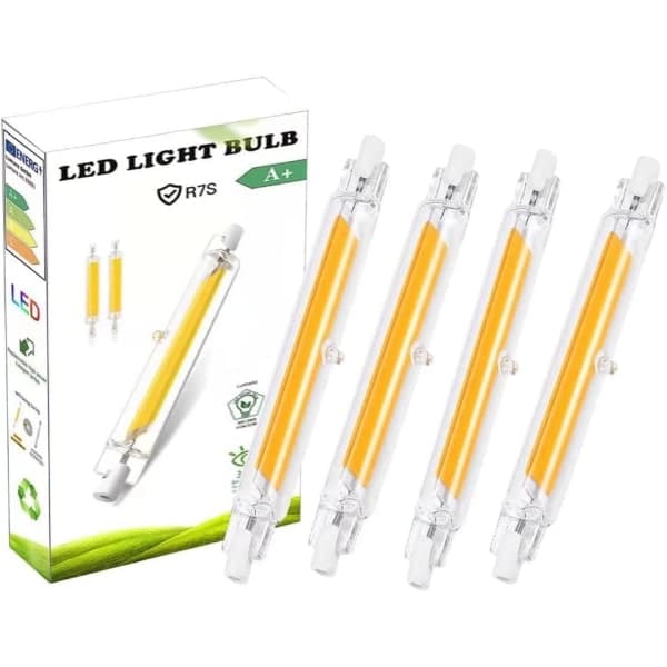 R7S LED-pære 78mm 10W Dæmpbar lineær lys til køkken, badeværelse, have, 2 stk._MGF