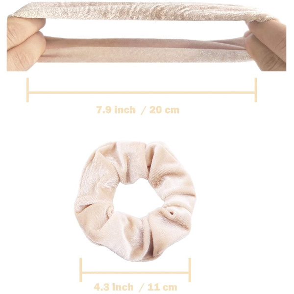 12 stk. - Scrunchie hårelastikker wrap knoldbånd tilbehør elastisk til kvinder Fløjlsfarver Dark_yu