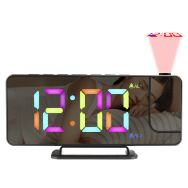 LED-projeksjonsvekkerklokke