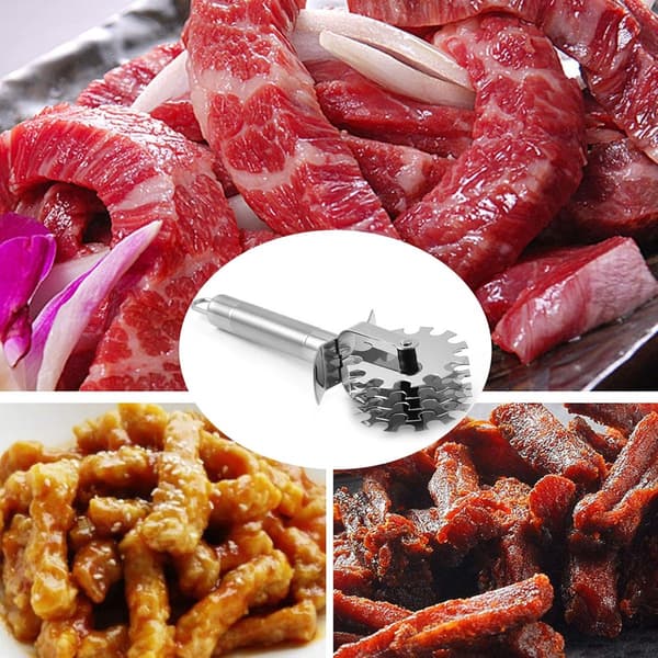 Kødhammer, 2 stk. rustfrit stål rulle, kødhammer til bøf, kylling og grill