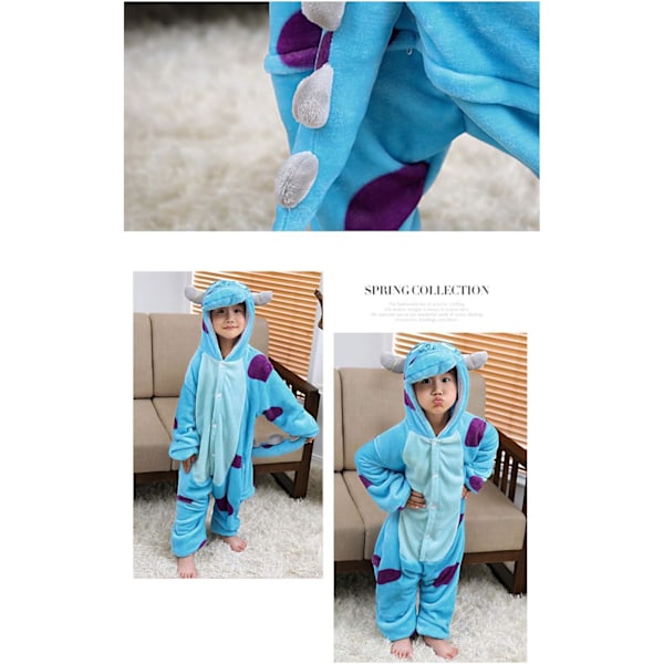 Barn/Unisex Fancy Dress Dyre Kostyme Onesie Pyjamas Jumpsuit Cosplay Kigurumi Jul Halloween Fancy Dress Sullivan 100