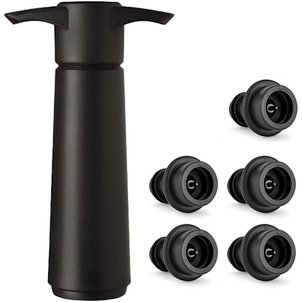 Wine Saver Set with 5 Vacuum Stoppers, Keep Wine Fresh (1 Preserver + 5 Stoppers)