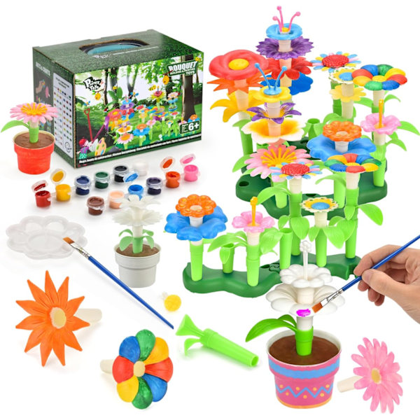 DIY Flower Bouquet & Painting Set, Craft Toy for Kids, Art & Craft Kit for Boys & Girls 6+ Years