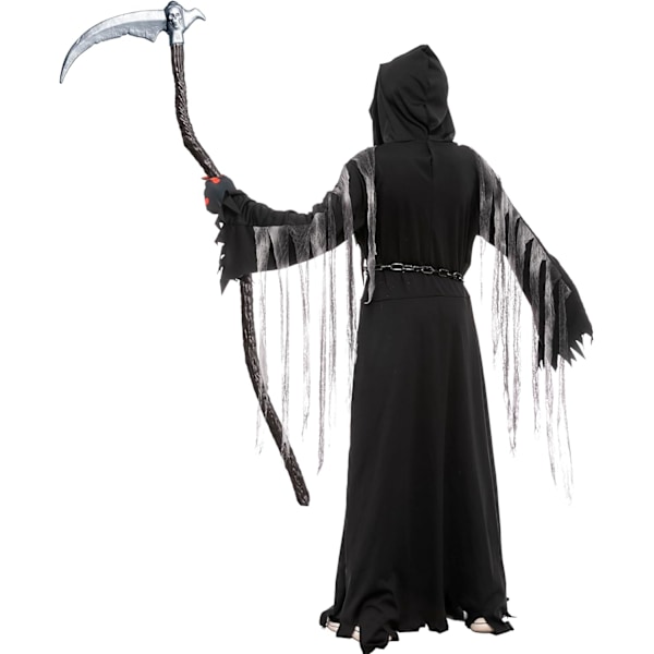 Barn dreng rød skalle reaper kostume, børne halloween grim reaper kjole til halloween temafest (XL (13-15 år)) Grande (10-12 años)