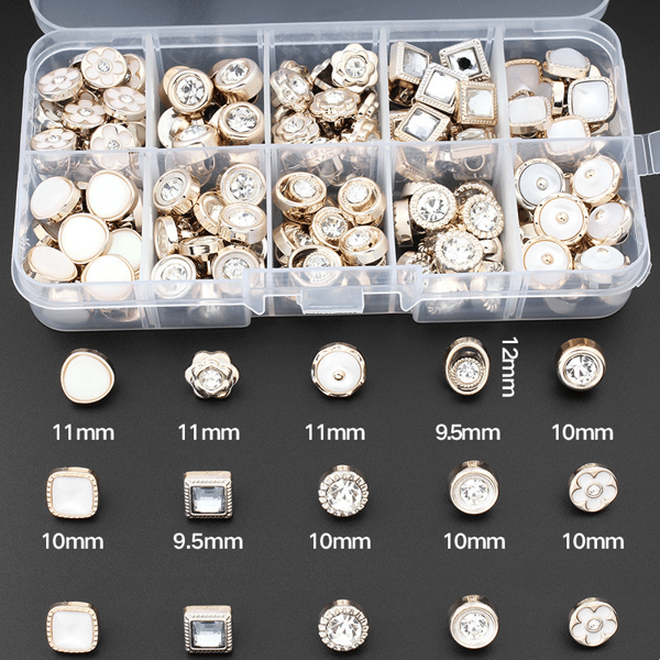 Clothing Buttons for Decoration and DIY, 100-pack