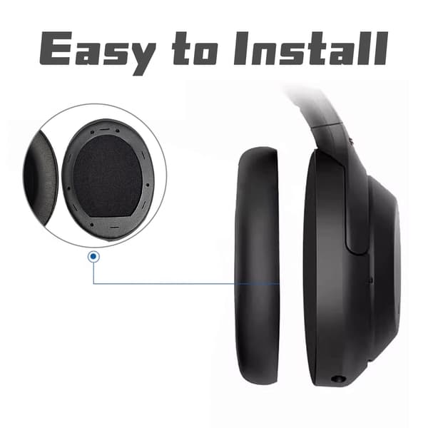 Replacement Ear Pads for Sony MDR-1000X WH-1000XM2 Black Black