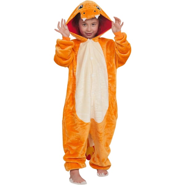 Unisex børnejumpsuits, 2023 kostume dyreonesie natkjole pyjamas hættede nattøj cosplay kigurumi nattøj jul halloween Charizard23 100