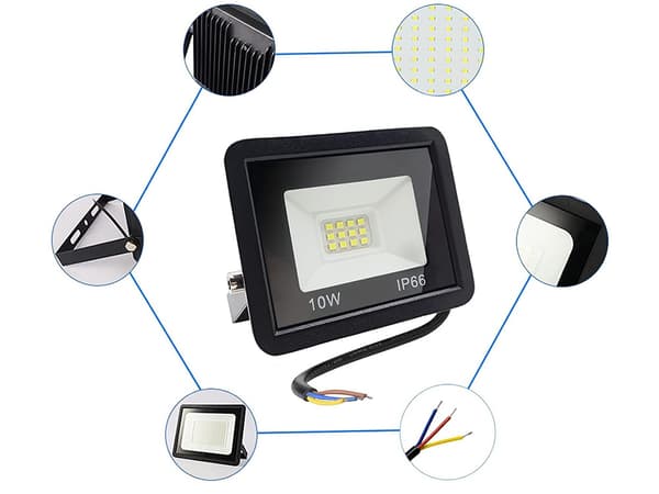 Halogen spotlight LED 10W 6000k utendørs vanntett ip66_MGF