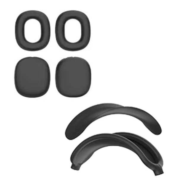 4-delt silikonebeskyttelsesetui til AirPods Max Sort Black
