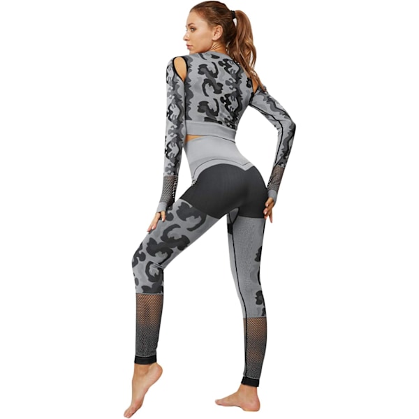 Yoga-bukser Gym Kort Toppsett For Kvinner Høy Midje Sømløse Leggings Yoga Tights Leggings Trening Sports Topp Løping Gym Bukser Med Elastisk Livbånd